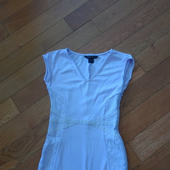 French Connection Lilac Purple Bandage Bodycon Lace Sided Cocktail Dress Size 0 - Picture 2 of 14